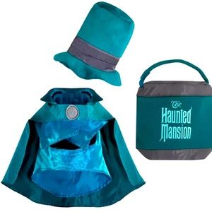 ✅Disney Tails The Haunted Mansion Hatbox Ghost Pet Costume & Toy Set
